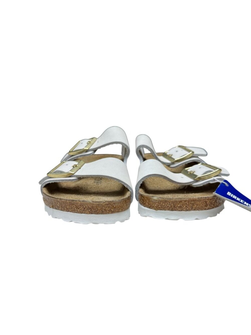Birkenstock Arizona Birko-Flor Sandals Women's White Gold Buckle, Size 39 NWOB - Picture 2 of 9